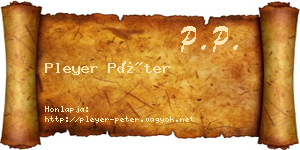 Pleyer Péter névjegykártya
