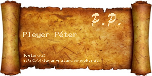 Pleyer Péter névjegykártya